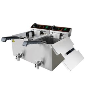 Friggitrice 8 + 8 Litri con rubinetto "Super Pro" 3,3 Kw (x 2) Horecatech