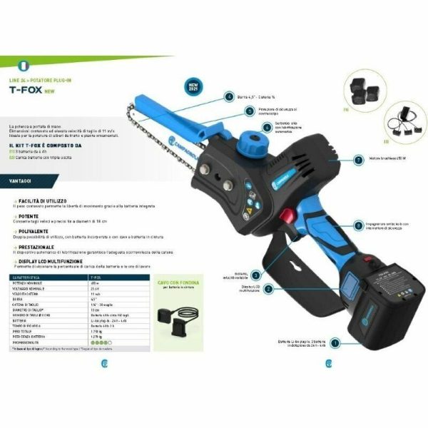 Potatore elettrico a batteria Campagnola T-FOX con 3 batterie - immagine 3
